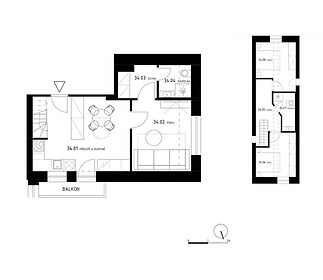 Prodej apartmánu č. 34, 4+kk, 75,9 m² ve stavu FIT OUT