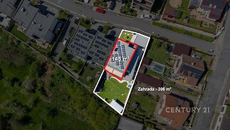 Pohled na dům z ptačí perspektivy