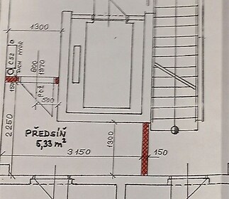 půdorys přístavby předsíně