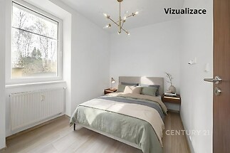 Světlá ložnice s moderní parketovou podlahou, velkým oknem a elegantním osvětlením nabízí útulný a stylový prostor k odpočinku.