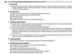 Možné parametry výstavby