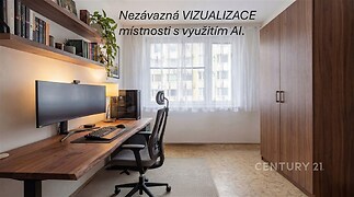 Pokoj - využití jako pracovna (vizualizace).