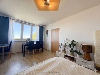 Prostorná ložnice se světlou parketovou podlahou, velkými okny a moderním interiérem; skvělá prosvětlenost a elegantní design.