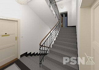 Pohled na chodbu v budoucím stavu