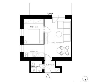Prodej apartmánu č. 13, 2+kk, 61,1 m² ve stavu FIT OUT včetně kompletního vybavení