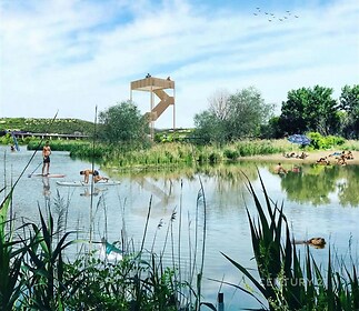 Vizualizace plánovaného parku Soutok – zdroj: IPR Praha / hl. m. Praha (ilustrační)