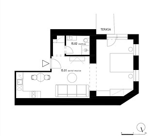 Prodej apartmánu č. 15, 2+kk, 60,1 m² ve stavu FIT OUT