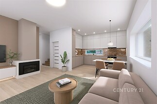 Vizualizace kuchyně + obývací pokoj