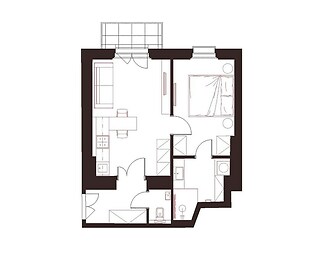 Prosvětlený byt 2+kk s balkonem, 5. NP