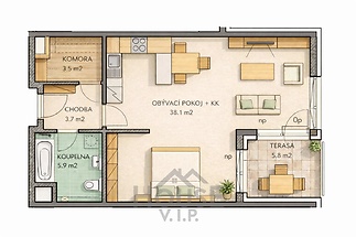 půdorys - pod Harfou