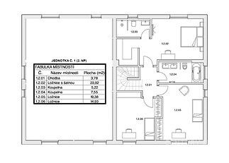 Půdorys jednotky 2. NP