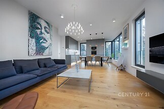 Obývací pokoj v zpracovaný v top materiálech