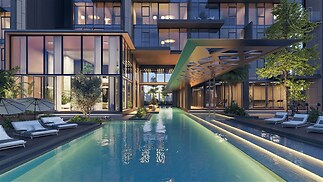 The Highgrove - pool deck night