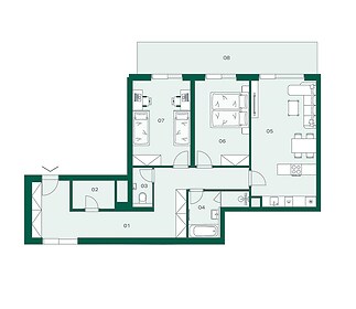 Ahoj, máme volnou jednotku č. 271 s dispozicí 3+kk