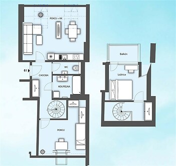 Svěží bytová jednotka č. 61 - mezonet