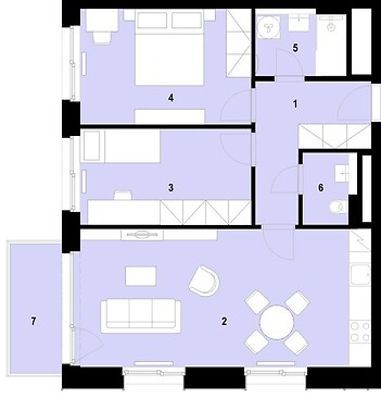 Prostorné 3+kk s balkonem