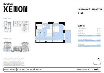 Investiční byt 2+1 v projektu rezidenci BRNO JEDNA