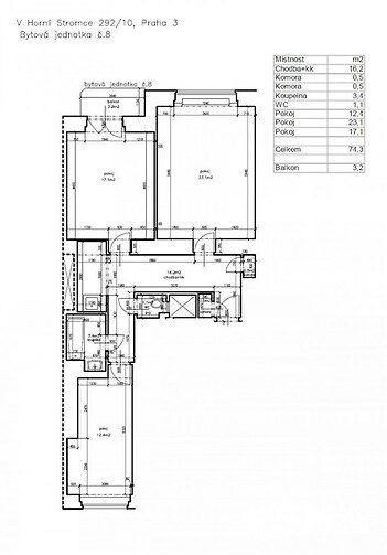 Prodej bytu 3+kk o 74,3 m²