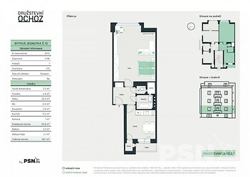 Bytová jednotka č. 12 o dispozici 2+kk a podlahové ploše 53,8 m²