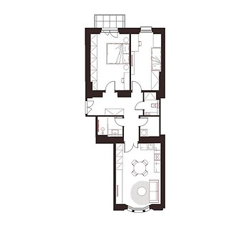Prosvětlený byt 2+kk s balkonem, 4. NP
