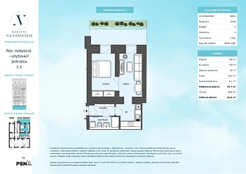Ubytovací jednotka 2+kk na  Letné