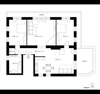 Prodej apartmánu č. 22, 4+kk, 178,8 m² ve stavu Shell & Core