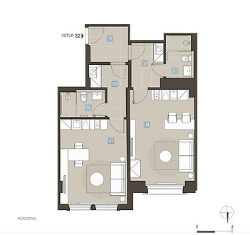 Bytová jednotka 32 ve stavu FIT OUT