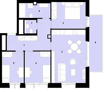 Velkorysé 4+kk s balkonem