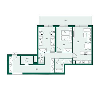 Ahoj, máme volnou jednotku č. 271 s dispozicí 3+kk