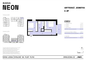 Investiční byt 2+1 v projektu rezidenci BRNO JEDNA