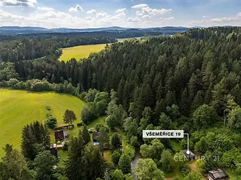 Chata Všeměřice pohled shora